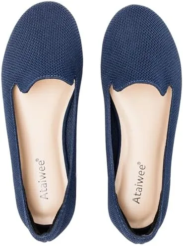 ataiwee womens wide width flat shoes comfortable casual round toe plus size cute round toe slip on loafer shoes1910013 6blfk9 wide
